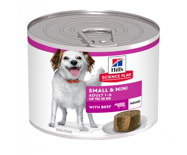 Hill's Science Plan Small&Mini Влажный корм (консервы) для взрослых собак мелких пород, с говядиной, 200г.