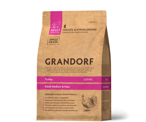 Сухой корм для собак Grandorf Adult Medium & Maxi (Индейка) 