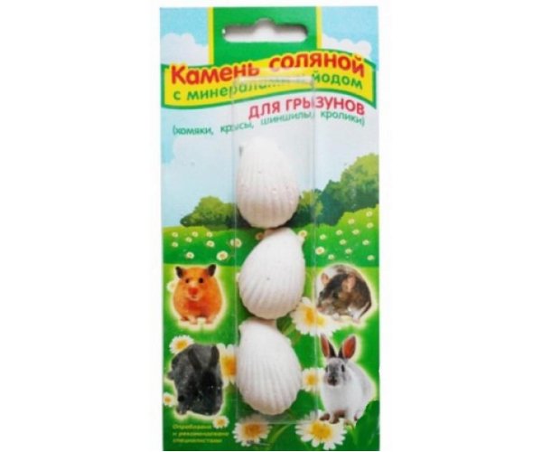 ВАКА Соляной камень с минералами и йодом д/грызунов