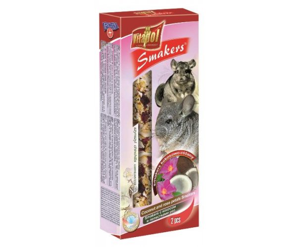Vitapol Smakers Палочки с кокосом и розой для шиншилл, 90 г
