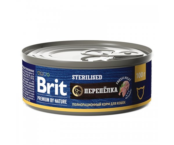 Brit Premium by Nature для стерилизованных кошек (Перепелка)