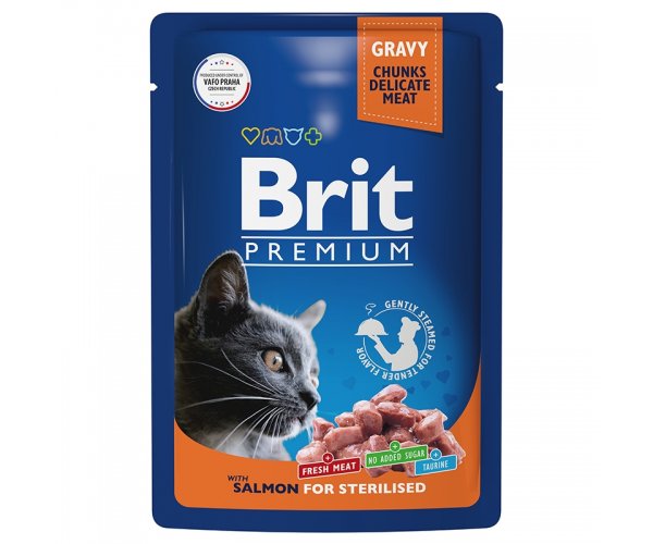 Brit Premium Cat Pouches for Sterilised (Лосось)