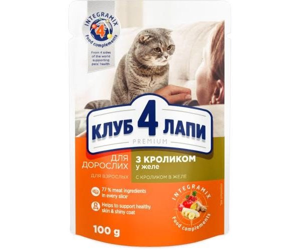 Club 4 Paws для кошек с кроликом в желе