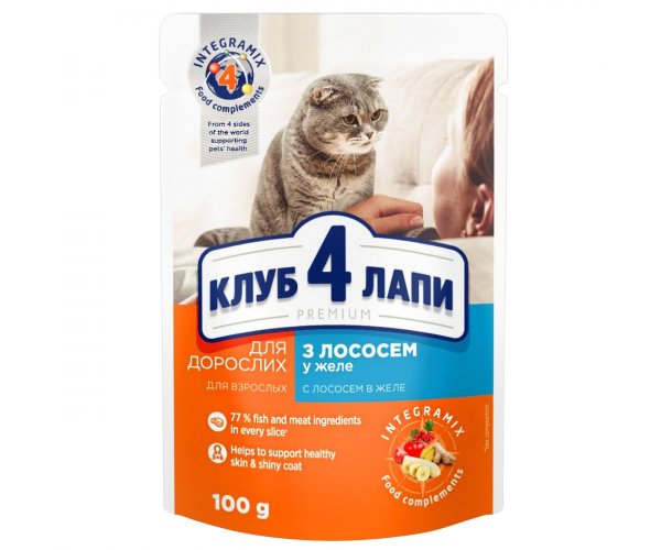 Club 4 Paws для кошек с лососем в желе