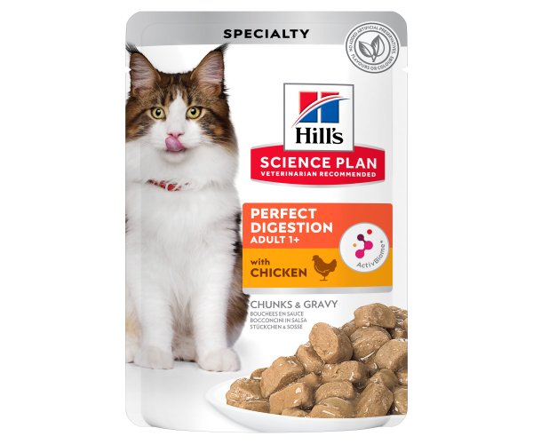 Hill's Science Plan Perfect Digestion для кошек для поддержания здоровья пищеварения с курицей