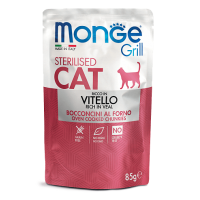 Monge Cat Grill Pouch Adult Sterilised Veal
