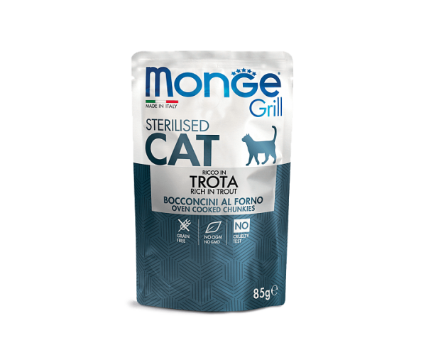 Monge Cat Grill Pouch Sterilised Trout