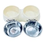 Dogman Подставка с двумя металлическими мисками