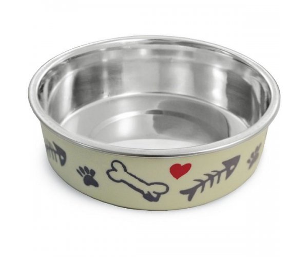 Triol Миска металлическая на резинке "Косточки"