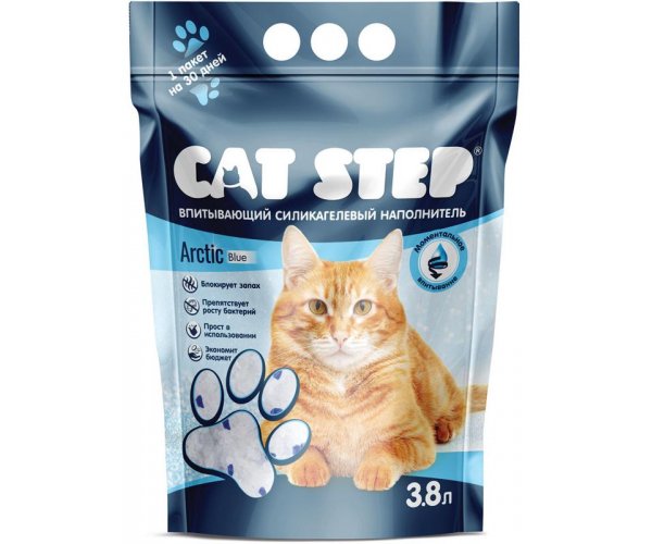 Cat Step Arctic Blue без запаха Силикагелевый для кошек
