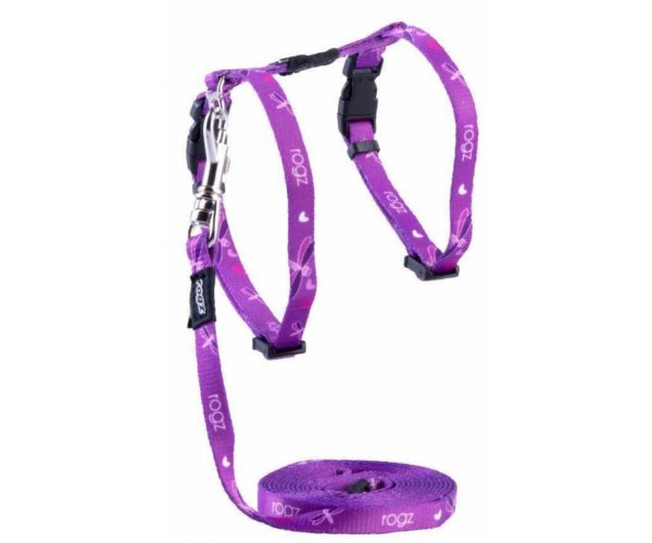 Rogz Шлейка+поводок Kiddycat Purple Dragonfly для кошек