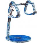 Rogz Шлейка+поводок Nightcat синий