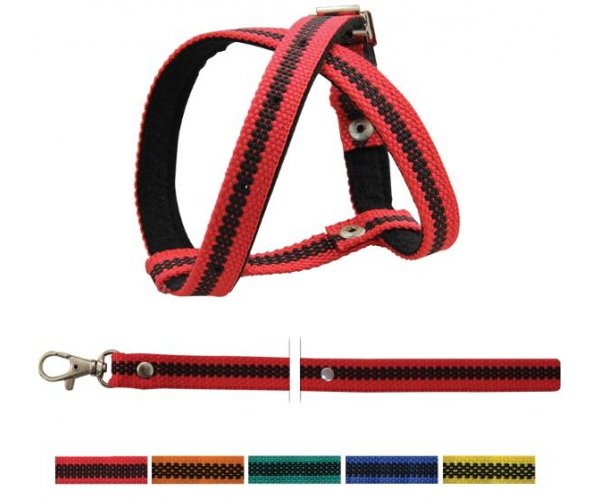 "Гамма" Шлейка + поводок, 1,5х20-32 см / 1,5х150 см для кошек