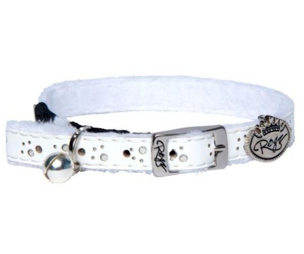 Rogz Ошейник "Trendycat Leather White" для кошек
