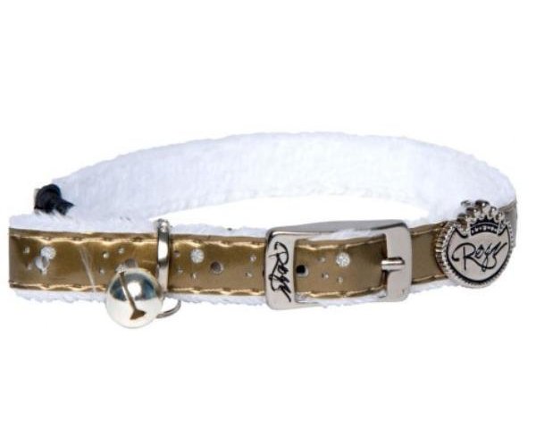 Rogz Ошейник "Trendycat Leather Gold" для кошек