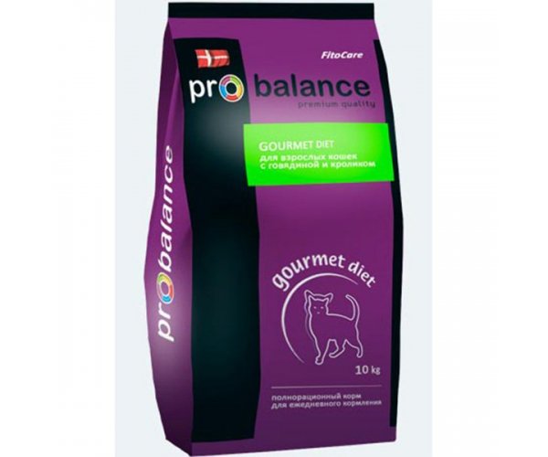 Probalance Cat Gourmet diet Adult (говядина и кролик) для кошек