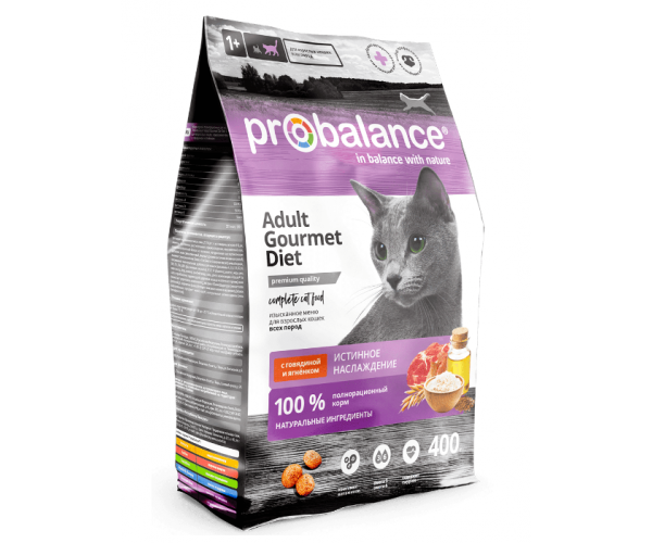 Probalance Cat Gourmet diet Adult (говядина и ягненок) для кошек
