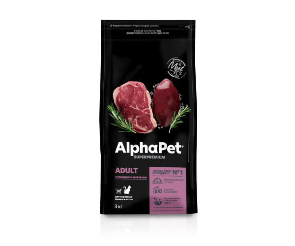 AlphaPet Superpremium Cat Adult (Говядина, печень)