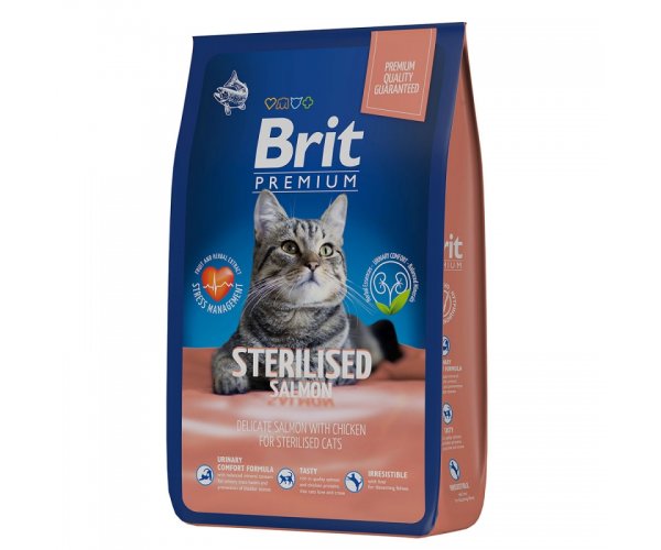 Brit Premium Cat Sterilised (Лосось, курица) для кошек