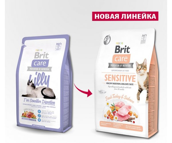 Brit Care Cat Lilly I've Sensitive Digestion (Ягненок и лосось)