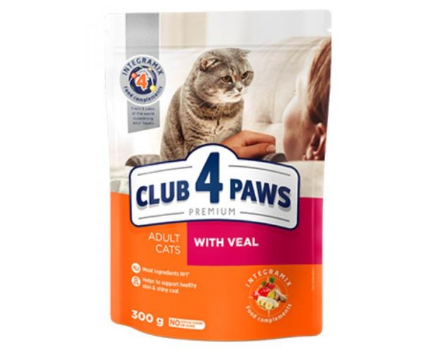 Club 4 Paws для взрослых кошек (Телятина) для кошек