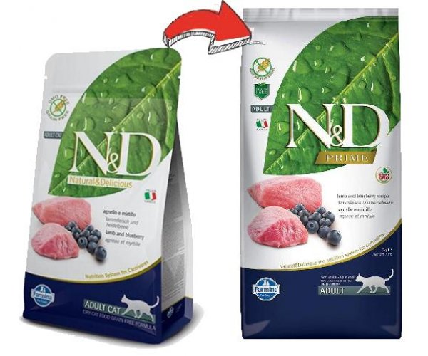 Сухой корм для кошек Farmina N&D GF Prime Cat Lamb & Blueberry для кошек