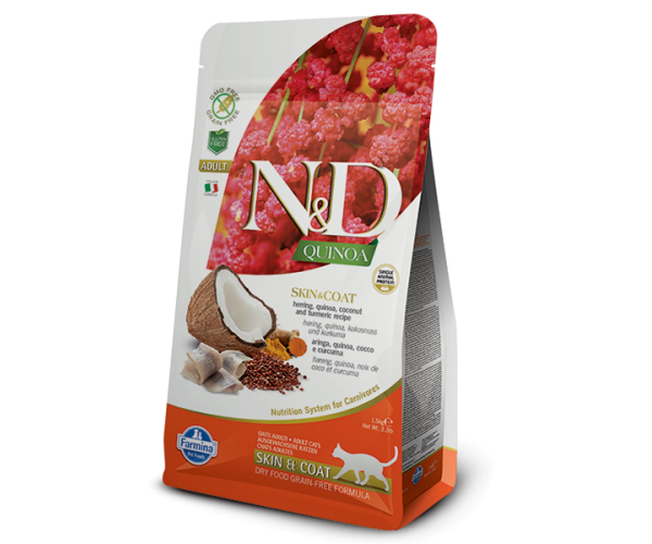 Сухой корм для кошек Farmina N&D Cat Quinoa Skin & Coat Herring & Coconut (Кожа и шерсть) для кошек