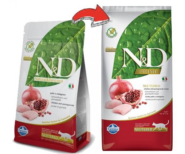 Сухой корм для кошек Farmina N&D GF Prime Cat Neutered Chicken & Pomegranate для кошек