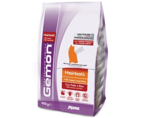 Сухой корм для кошек Gemon Cat Hairball (Курица, рис) для кошек