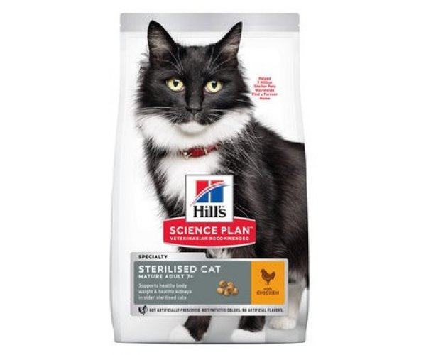 Сухой корм Hill's Science Plan Sterilised Cat для стерилизованных кошек старше 7 лет (курица)
