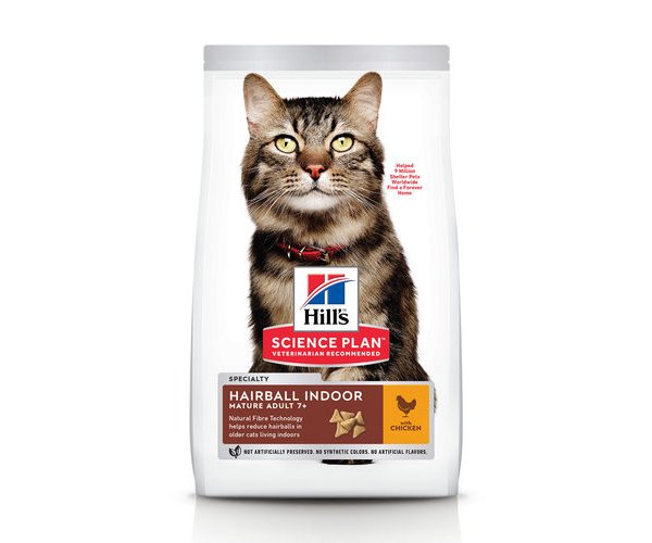 Сухой корм Hill's Science Plan Hairball Control для кошек старше 7 лет для выведения шерсти (курица)