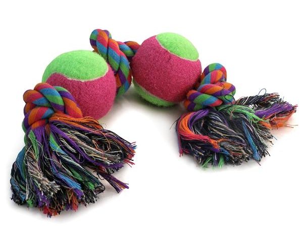 Triol Игрушка для собак "Веревка, 3 узла и 2 мяча" для собак