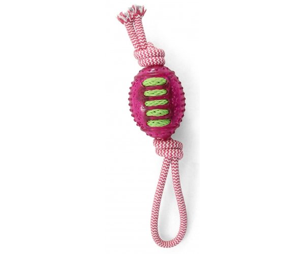 Triol TPR12 Игрушка "Мяч для регби с веревкой", 9/34 cм для собак