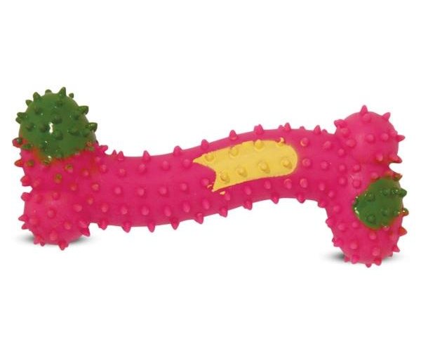 Triol Игрушка "Кость шипованная разноцветная", 10,5 cм для собак