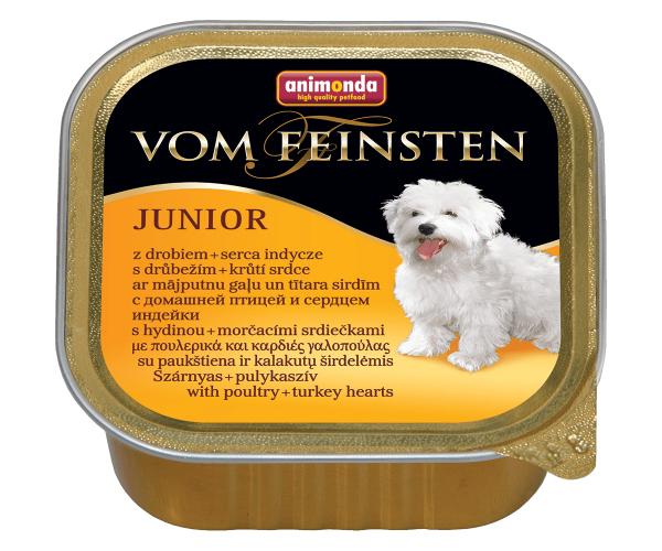 Консервы для щенков Vom Feinsten Junior (Дом. птица, сердце индейки)