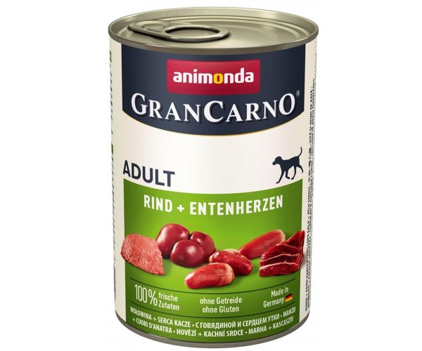 Консервы для собак Gran Carno original Adult (Говядина, сердце утки)