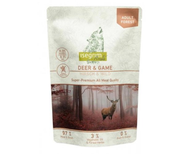 Консервы для собак Isegrim Roots Adult Forest (дичь + свежая оленина)