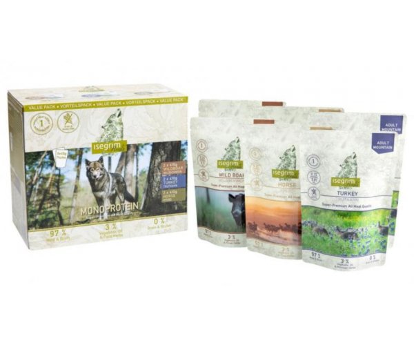 Консервы для собак Isegrim Набор монопротеиновых паучей (6 х 410 г)