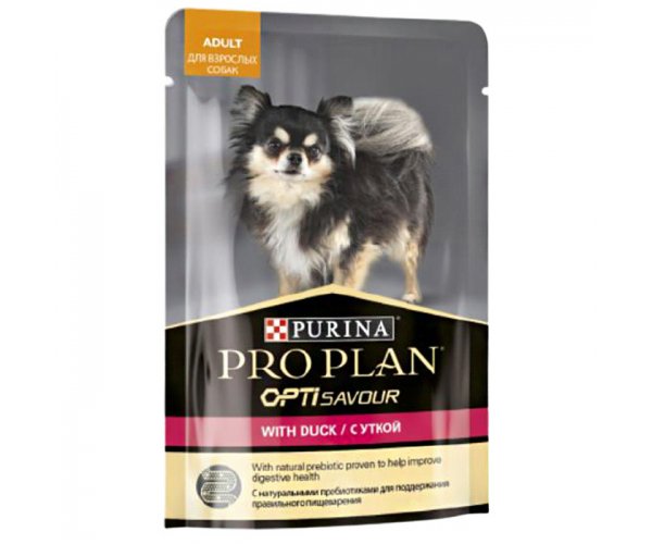 Pro Plan OptiSavour для взрослых собак с уткой в соусе