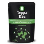 Паучи "Терра Пес" для щенков, курица и говяжья печень в соусе