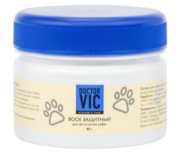 Воск защитный Doctor VIC для лап и когтей, 80 г для собак