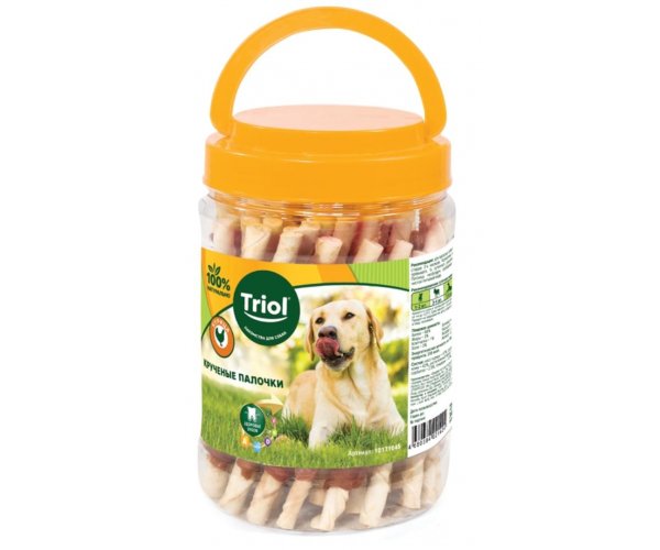 Triol Крученые палочки с курицей для собак