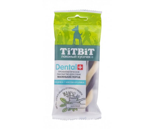 TiTBiT Дентал + "Косичка" с кроликом для собак