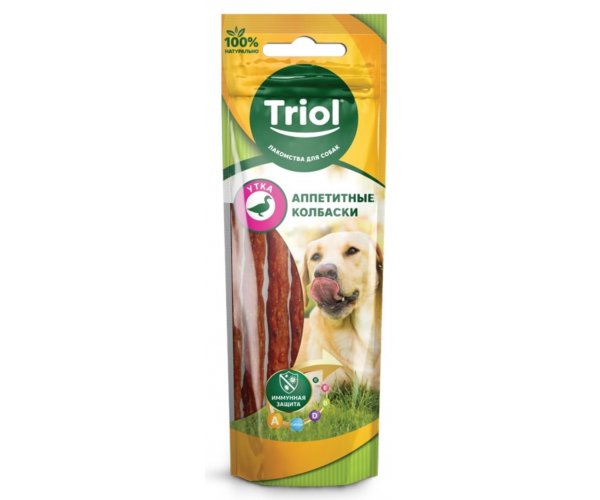 Triol Аппетитные колбаски из утки для собак