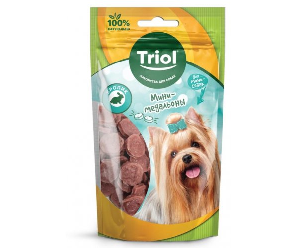 Triol Мини-медальоны из кролика для мини-собак