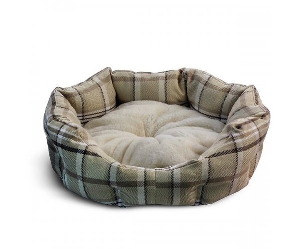 Triol Лежанка овальная "Клетка" бежевая для собак