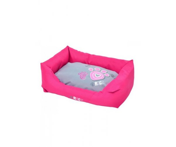 Rogz Лежак с бортиками Spice Pod Flat Pink Paw для собак