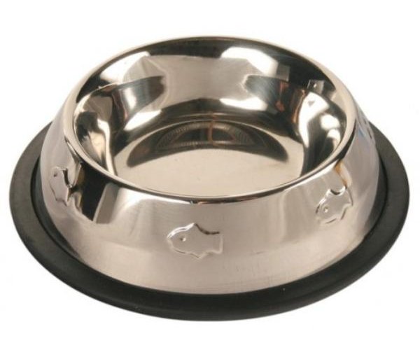Георпласт Миска металлическая рельефная выгнутая для собак