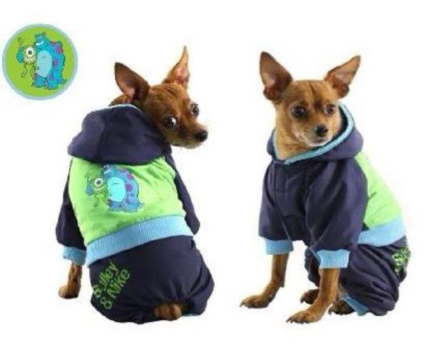 WD1040 Комбинезон демисезонный Monsters (салатовый)   для собак