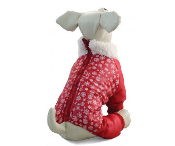 Triol TR85 Комбинезон утепленный "Снежинки", красный для собак